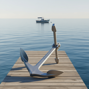 Ancla de grapa plegable de 8.8 lb de hierro fundido plateada para uso marino - Product Image 2