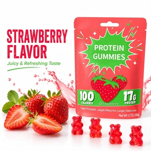 Bonbons gélifiés protéinés à la pastèque, marque privée OEM, collation fitness, 17g de protéines par sachet, protéines à mâcher portables <span class=keywords><strong>pour</strong></span> les déplacements - Product Image 1