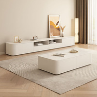 Meuble TV moderne et simple pour la maison, meuble TV pour salon avec peu d'espace, meuble de rangement au sol en bois massif blanc