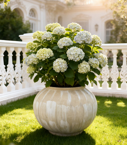 Haute qualité Beige Grand Pot Rond En Terre Cuite À La Main Rustique En Céramique Jardinière Décorative Grande Urne En Argile Texturée Vase De Sol En Argile - Product Image 1