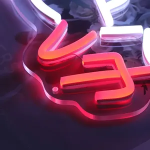 Señal de neón LED roja estilo demonio, iluminación ambiental de Color fijo alimentada por USB, Control de botón pulsador de plástico, decoración multiusos para colgar en la pared - Product Image 5