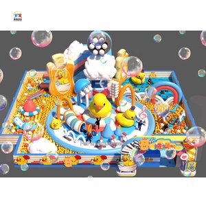 Parque Infantil Comercial Temático Patito Amarillo, Castillo de Juegos Suave con Piscina de Bolas y Tobogán, Equipo de Diversión para Niños - Product Image 3