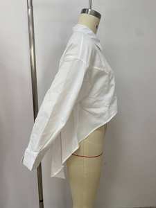 2025 alla moda camicie bianche oversize a manica lunga Design asimmetrico da <span class=keywords><strong>donna</strong></span> abiti autunnali camicie lunghe Poncho top alla moda - Product Image 5