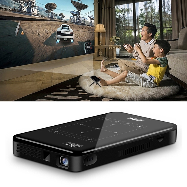 P09 Portable 4K Ultra HD DLP Mini Smart Projector with Infrared Remote Control Android 6.0 1GB+8GB WIFI proyector home theater