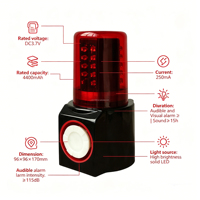 Luz de Alarma LED Recargable Multifuncional a Prueba de Agua con Alerta Audible y Visual para Uso en Emergencias en Lugares Especiales