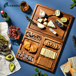 <span class=keywords><strong>Planche</strong></span> <span class=keywords><strong>à</strong></span> charcuterie magnétique double face en noyer de qualité supérieure pour servir du fromage et de la viande en toute occasion Excellente idée cadeau - Product Image 6