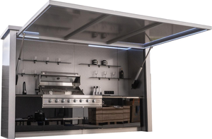 Cuisine Modulaire Moderne avec Grill Électrique, Construction en Acier Inoxydable, Évier, Dosseret et Plan de Travail Stratifié pour Usage Domestique - Product Image 5