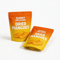 Levendige oranje Mylar zakjes voor kaas-puffjes en knapperige snacks, hersluitbaar met ritssluiting
