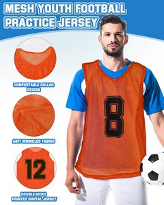 48 Chalecos Deportivos para Adultos, de Malla de Nailon, para Fútbol, <span class=keywords><strong>Baloncesto</strong></span>, Entrenamiento de Equipos, Secado Rápido - Product Image 3