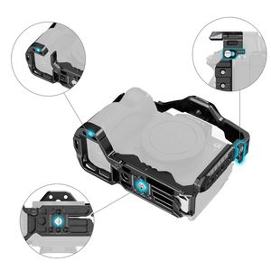 3667C 3668C 3669D Jaula de aluminio para cámara con asa superior, orificios de 1/4"-20 y soporte de zapata fría para <span class=keywords><strong>Sony</strong></span> <span class=keywords><strong>A7R</strong></span> <span class=keywords><strong>V</strong></span> <span class=keywords><strong>A7R</strong></span> IV A7 IV A7S III - Product Image 1
