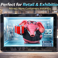 Pantalla Táctil Horizontal de 98 Pulgadas, 3D sin Gafas, con Gráficos Animados para Publicidad Comercial, Tiendas Minoristas y Salas de Exposiciones