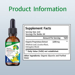 DHOP Biologisch Mulleinblad Vloeibaar Extract met Zoethout & Astragalus - 1200mg Kruidenmengsel voor Long- & Immuun Gezondheid - Product Image 6