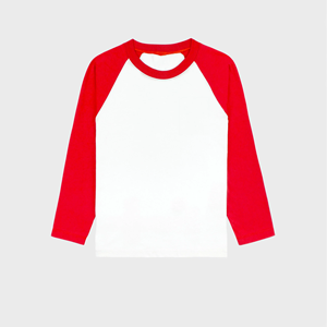 Camiseta de <span class=keywords><strong>Manga</strong></span> Tres Cuartos Raglán de Marca Propia, Cuerpo Blanco con Mangas Rojas, Ligera, Transpirable, de Algodón, para <span class=keywords><strong>Mujer</strong></span> - Product Image 5