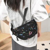 Sac banane de course personnalisé en polyester, étanche, avec logo imprimé, pour femme, à porter en bandoulière, à la taille ou sur la poitrine, style mode et tendance