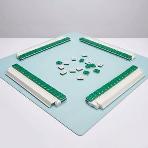 Waterproof Mahjong Game <b>Mat</b> PU Leather 33x33inch <b>Rolling</b> Mahjong Table <b>Mat</b> Reversiber Mahjong Game <b>Mat</b> with Leather Wrap - Product Image 1
