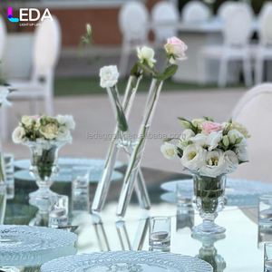 Vase de table LEDA de haute qualité pour salon, support à fleurs en verre de petit calibre pour mariage et fête - Product Image 2