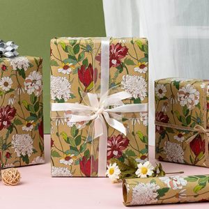 Wildflowers <b>Wrapping</b> <b>Paper</b> Roll 17 Inch X 16.5 Feet Kraft Floral Gift Wrap Eco Friendly Craft Packaging <b>Paper</b> - Product Image 5