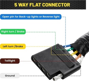 Extension d'adaptateur de connecteur de lumière de <span class=keywords><strong>remorque</strong></span> de hayon à 7 broches à 5 broches prise de <span class=keywords><strong>remorque</strong></span> à lame 7 voies à adaptateur à 5 broches - Product Image 4