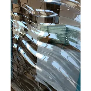 คริสตัลล้างแก้วเตาเผาพื้นผิวกระจกนิรภัยราวระเบียงออกแบบแก้ว
