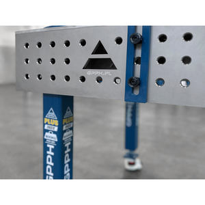 Banco de soldadura con ruedas SteelPlus INOX GPPH 3x1,48 Mt 12mm de espesor, 16mm agujeros rejilla diagonal - Product Image 6