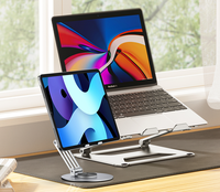 Support de tablette universel rotatif en alliage d'aluminium, pliable, réglable, anti-poussière, portable, pour lit et bureau, pour smartphone