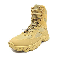 Bottes de désert Air Mesh de qualité Bottes tactiques marron avec chaussures à glissière pour hommes