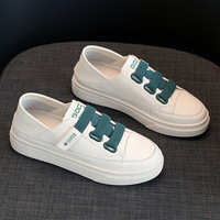 Baskets plateforme pour femmes à coutures contrastées, à lacets, noires et blanches, chaussures décontractées légères pour femmes