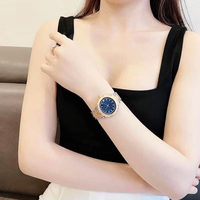 Montre de couple de mode haut de gamme pour homme et femme, bracelet en cuir, boîtier en acier inoxydable, mouvement à quartz