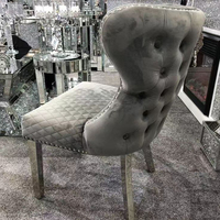 Chaise de salle à manger moderne en tissu avec pieds en acier inoxydable, durable, pour café, cuisine, restaurant