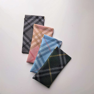 Classic Plaid Eyeglasses Case Rectangle PVC Checkered Blue Pink Green Gray Travel Portable Spring <b>Clip</b> Storage Bag - Product Image 1