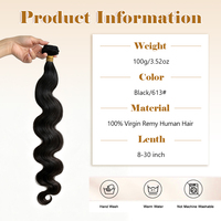 Extensions de cheveux humains chinois vierges 100% blondes, lisses et ondulées, double trame, double épaisseur, pour femmes noires