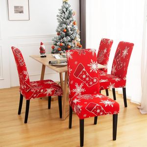 Juego moderno lavable y extraíble de 4 fundas de silla estirables de Navidad para comedor, cocina, hotel, restaurante en stock - Product Image 3