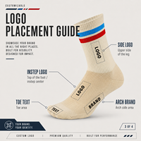 Chaussettes de sport en coton jacquard avec logo, design rayé personnalisé, chaussettes de course respirantes, chaussettes de sport athlétiques