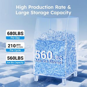 Máquina de Hielo Comercial Modelo <span class=keywords><strong>224</strong></span> con Depósito de 560 LB y Autolimpieza |   Máquina de Hielo Industrial |   Espesor del hielo 112 - Product Image 2