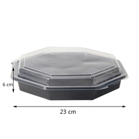 Boîte à lunch jetable en plastique noir, anti-fuite, à un étage, pour fruits, salades, collations et plats à emporter – Offre Spéciale
