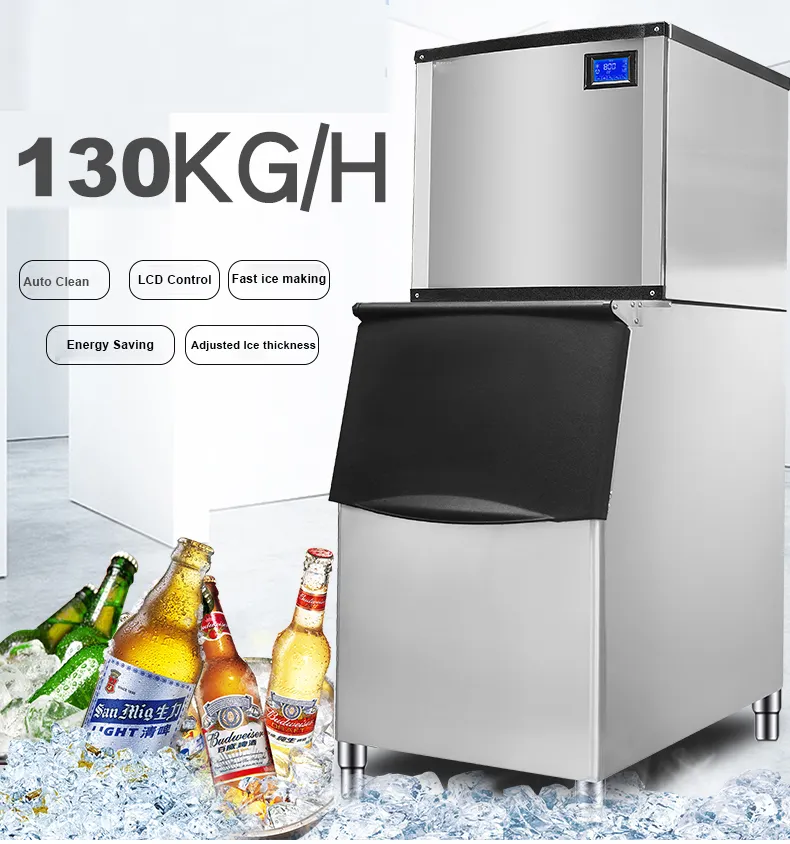Máquina para hacer hielo de 130KG, para hacer cubitos de hielo al aire libre, disponible