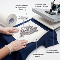 Papel de Transferencia Termoadhesivo para Pedrería, Papel de Posicionamiento para Prendas de Vestir, Rollo de Película de Transferencia de Patrones de Pedrería de 42 cm, Venta al por Mayor