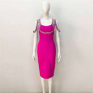 Nouveauté OEM, vêtements pour femmes, robe de soirée de luxe à paillettes dorées, robes fourreau élégantes et fines, robes de soirée pour mariage, dame - Product Image 2