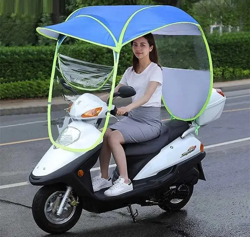 Зонт для скутера, мотоцикла, мотора, автомобиля, велосипеда, электрического велосипеда, навес от дождя, Оксфордский Автомобильный солнцезащитный Зонт с полным покрытием для дождя