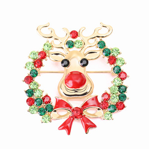 Bán Buôn Pha Lê Rhinestone Men Snowman <span class=keywords><strong>Moose</strong></span> Jingle Chuông Kẹo Vòng Hoa Cây Giáng Sinh Trâm - Product Image 4