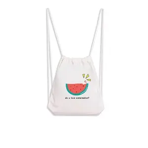 Diy Design Custom Printed Drawstring Canvas Organic Cotton Bag 10OZ With Low Cost And High Quality