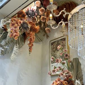 Automne rétro Maillard Style <span class=keywords><strong>fenêtre</strong></span> fleur Art décoration de mariage avec Tau Tau Tau Caramel couleur pâques fausse fleur en gros - Product Image 3