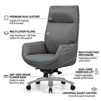 Chaise de Direction Moderne en Cuir PU, Chaise de Bureau Ergonomique Guangdong pour Domicile et Bureau