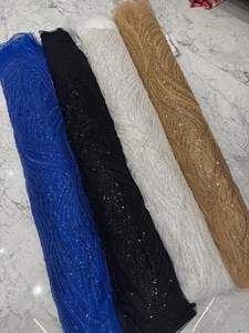 Elegant <b>Beads</b> Net <b>Fabric</b> for Dresses Sarees and Gowns Ideal for Bridal Wear and Party Outfits Wholesale Price Available - Product Image 2