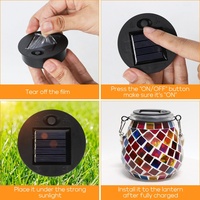 Top de remplacement avec ampoules LED pour les lampes de lanterne à panneau solaire de jardin Lampe suspendue extérieure étanche IP65
