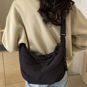 Nuevos bolsos cruzados de lona, bolso de hombro simplificado coreano de gran capacidad, bolso de viaje ligero de Color sólido para bolas de masa hervida - Product Image 2