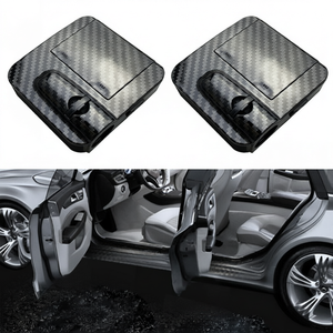 Lampe de bienvenue LED effet fibre de carbone pour portière de voiture, lumière blanche froide 4,5 V pour modernisation et amélioration - Product Image 1