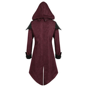 2024 nouveau commerce extérieur médiéval Vintage épissage européen et américain hommes manteau Punk uniforme col montant vêtements - Product Image 4