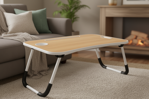 <b>Folding</b> <b>Table</b> Board Wood Top Metal Frame Modern Design Living Room Furniture Bedroom Use - Product Image 2