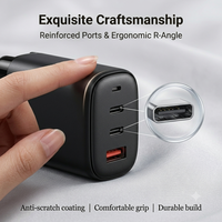 Chargeur mural 3 ports USB A USB C 65W GaN type C pour ordinateur portable QC PD 4.0 3.0